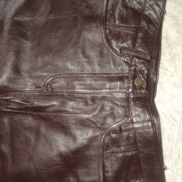 Marie Claire brown leather pants - Picture 6 of 6